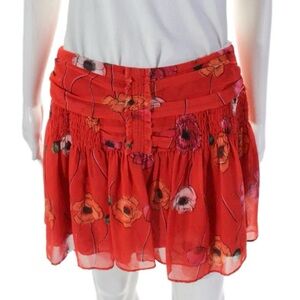 Camilla & Marc Mona Mini Skirt in Red Poppy EUC Size 6